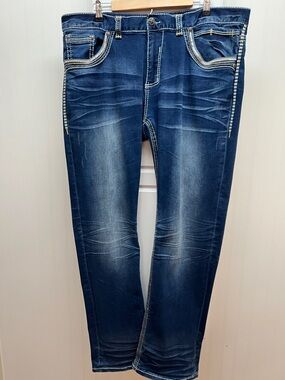 Affliction Men's Indigo Washed Straight Jeans